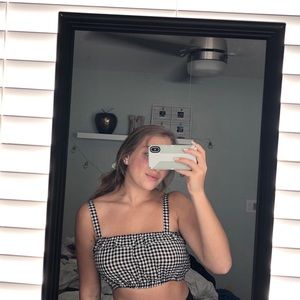 H&M cropped top plad